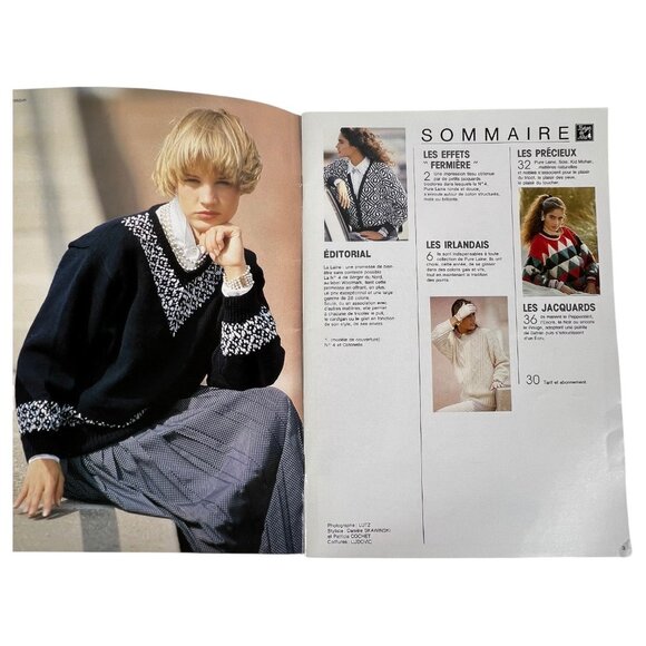 3 Modeles French Knitting Patterns Magazines Booklet Sweaters Women Men English - Picture 4 of 12